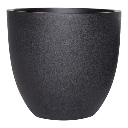 Krukke Rund 37 cm Sort Steneffekt