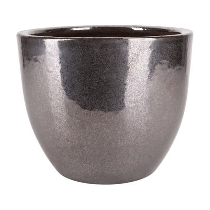 Krukke Soller Ø23x19 cm Metallic Sølv Keramisk