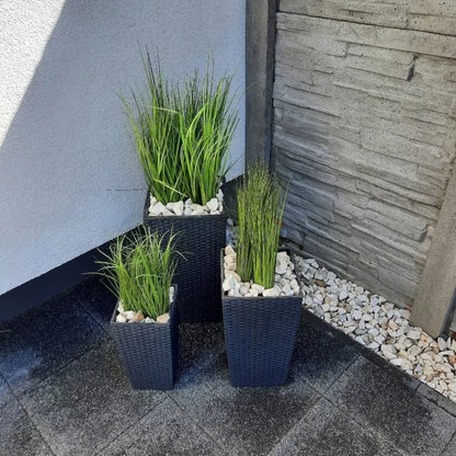 Krukkesæt Rattan 3 Stk. 37,5-50 cm Antracit