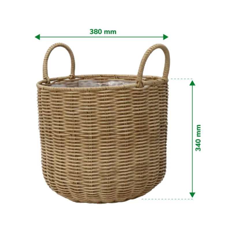 Krukkeskjuler Flettet Ø38 cm Lys Brun