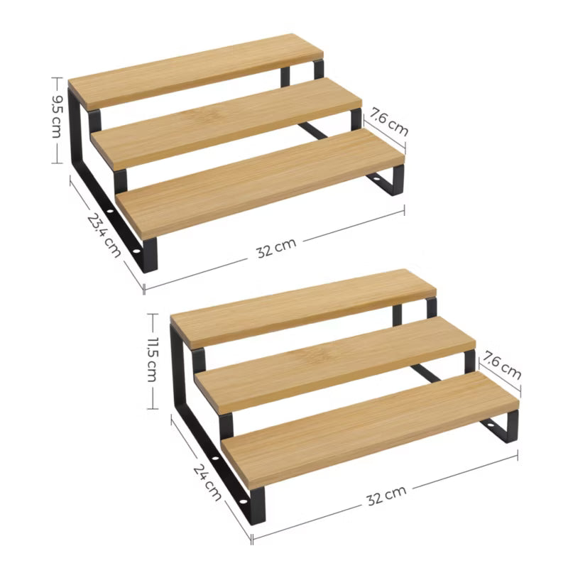 Krydderihylde 32x24,5 cm Bambus Natur og Sort