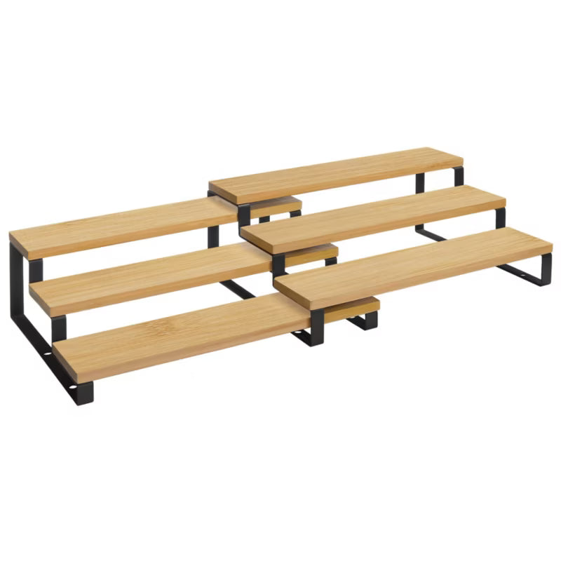 Krydderihylde 32x24,5 cm Bambus Natur og Sort