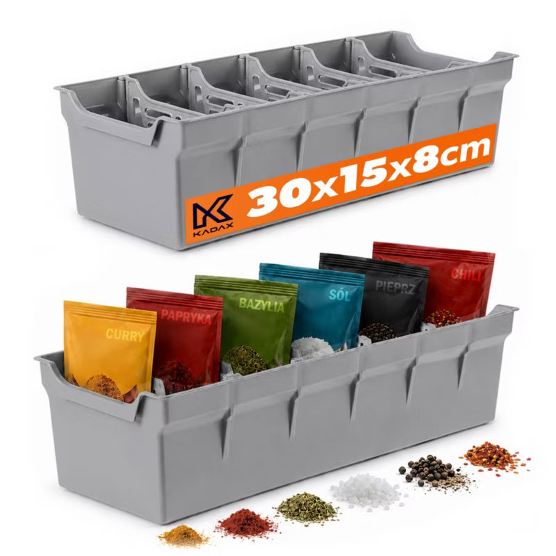 Krydderiindsats til Skuffe 30x15x8 cm Grå