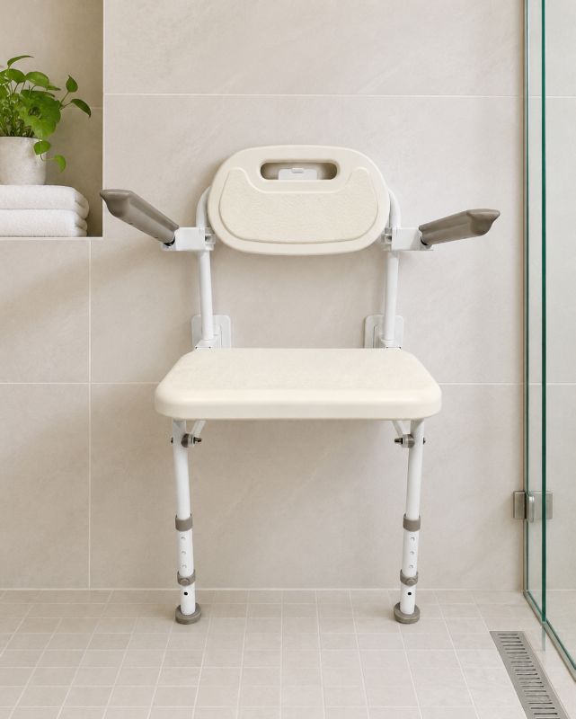 Brusebadstol ANCONA Højdejusterbar 82-92 cm Bæreevne 220 kg