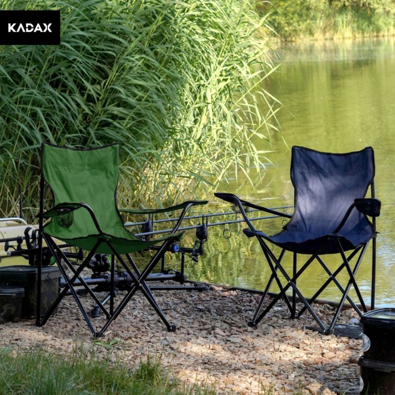 KADAX XXL foldbar campingstol med rygstøtte til fiskeri og udendørsbrug