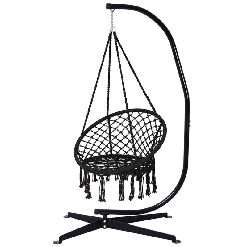 Flettet stol Jumi 110 x 70 x 50 cm sort