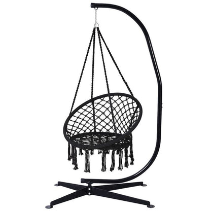 Flettet stol Jumi 110 x 70 x 50 cm sort