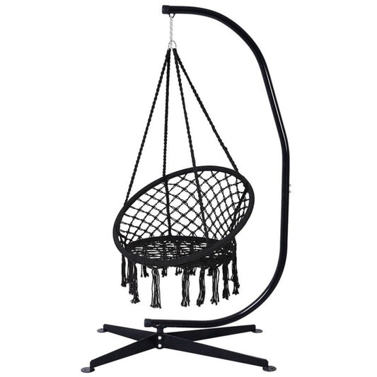 Flettet stol Jumi 110 x 70 x 50 cm sort