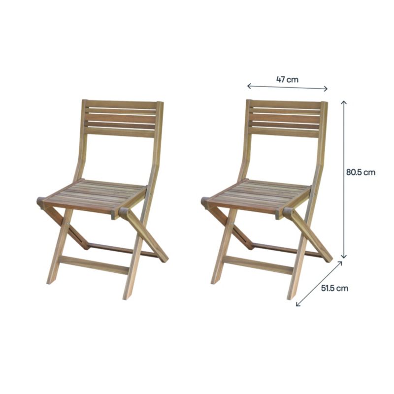 GoodHome Lyco foldestol 2 stk.