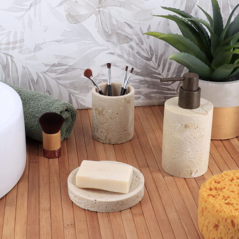 Badeværelseskrus Tendance Glavan Beige til Tandbørster 250 ml