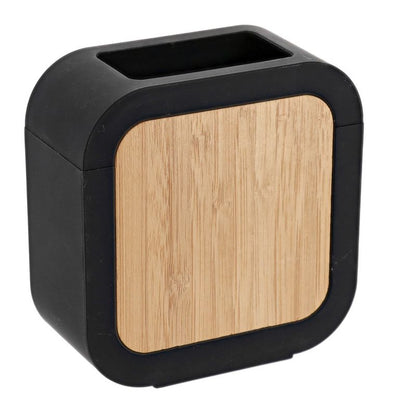 Badeværelseskrus Tempesti Sort Bambus 11x11x5 cm