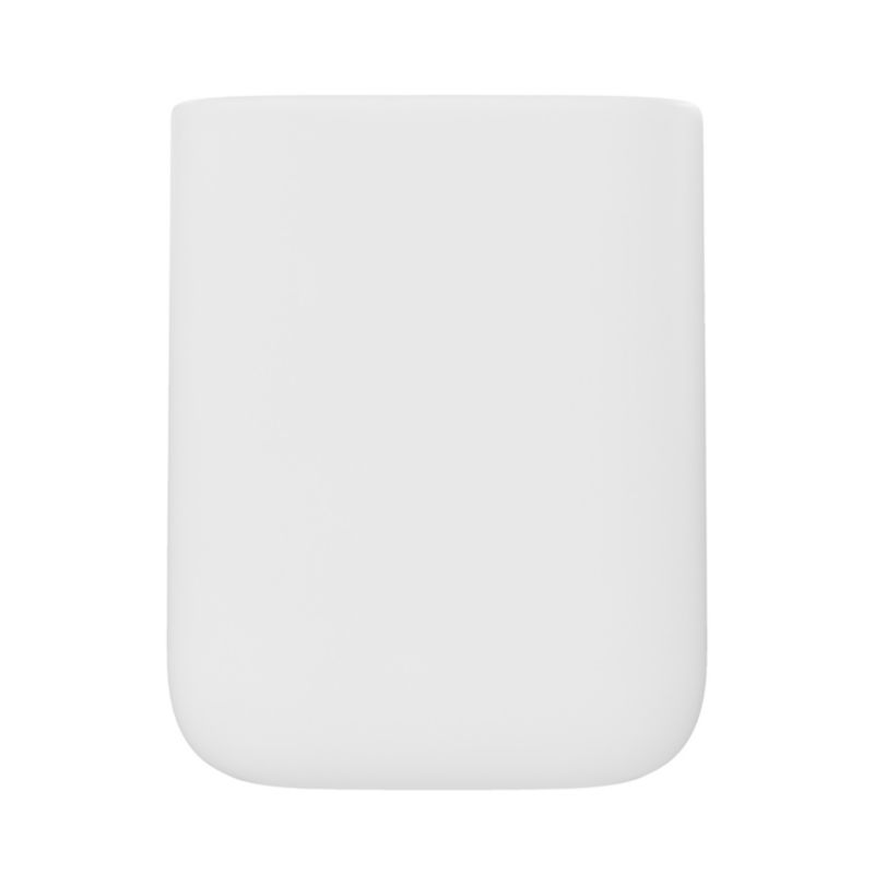 Badeværelseskrus Keramik og Bambus Hvid Mat 7,8x7,8x10,5 cm