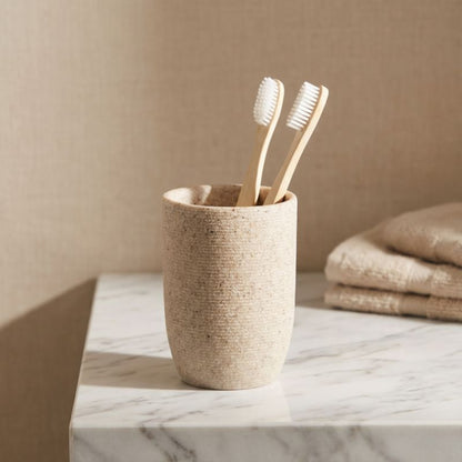 Badeværelseskop Sandeffekt Beige 7,5x7,5x10,5 cm