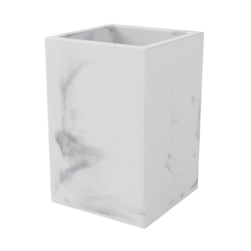 Badeværelseskop Marmoreffekt Hvid 7,2x7,2x10,5 cm