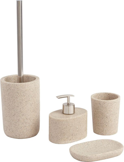 Badeværelseskop Sandstenseffekt Beige 8x8x10,2 cm