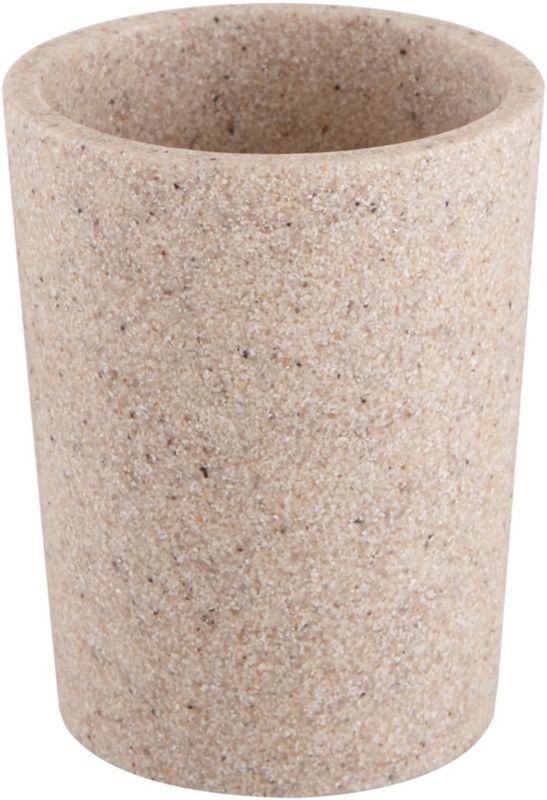 Badeværelseskop Sandstenseffekt Beige 8x8x10,2 cm