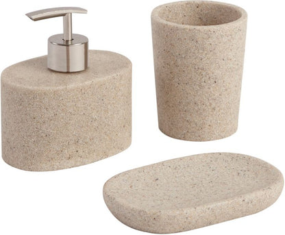 Badeværelseskop Sandstenseffekt Beige 8x8x10,2 cm