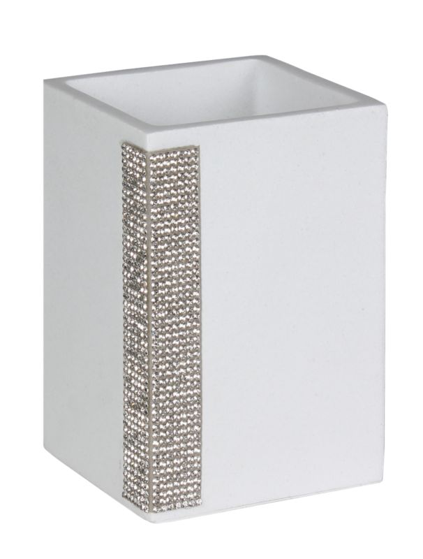 Badeværelseskrus Splendid Chiq Hvid 7,2x7,2x10,6 cm