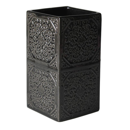 Keramisk Tandbørsteholder Kord Sort 6,5x6,5x12,5 cm