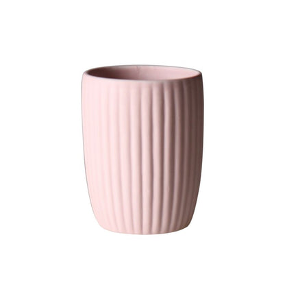 Tandbørsteholder Keramik 8x11 cm Rosa Stribet