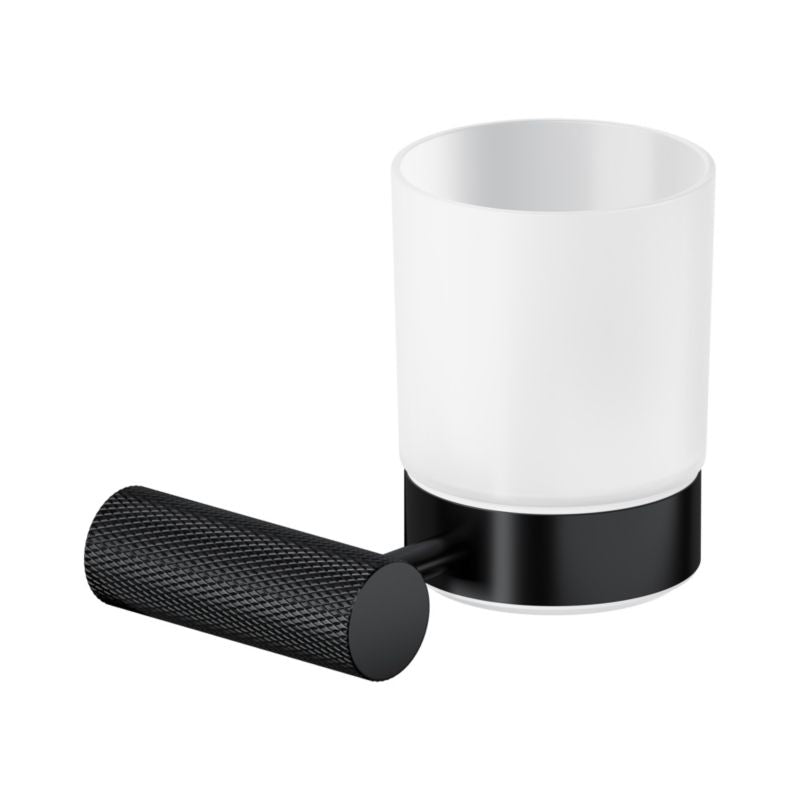 Kruset Tandbørsteholder Vægmonteret Sort 6,8 cm