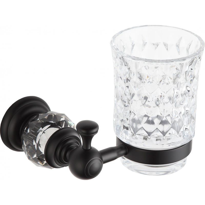 Væghængt tandbørstekrus Mexen Estela sort, metal/glas, 1 stk.
