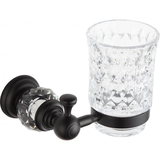 Væghængt tandbørstekrus Mexen Estela sort, metal/glas, 1 stk.