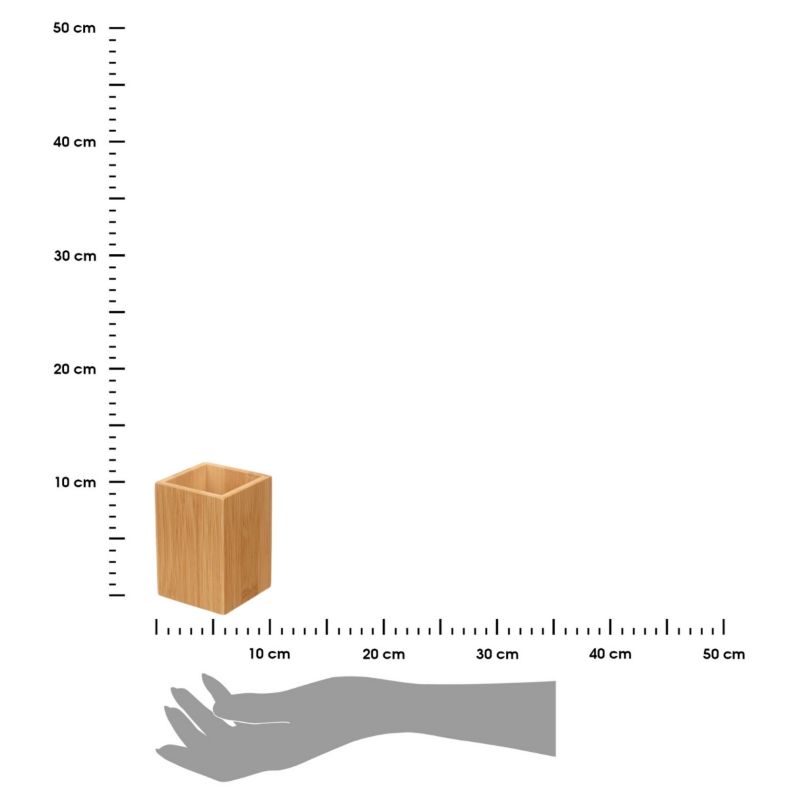 Bambus Tandbørsteholder 6,6x6,8x9,7 cm Brun