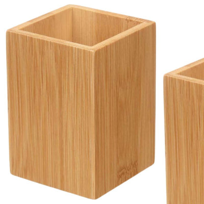 Bambus Tandbørsteholder 6,6x6,8x9,7 cm Brun