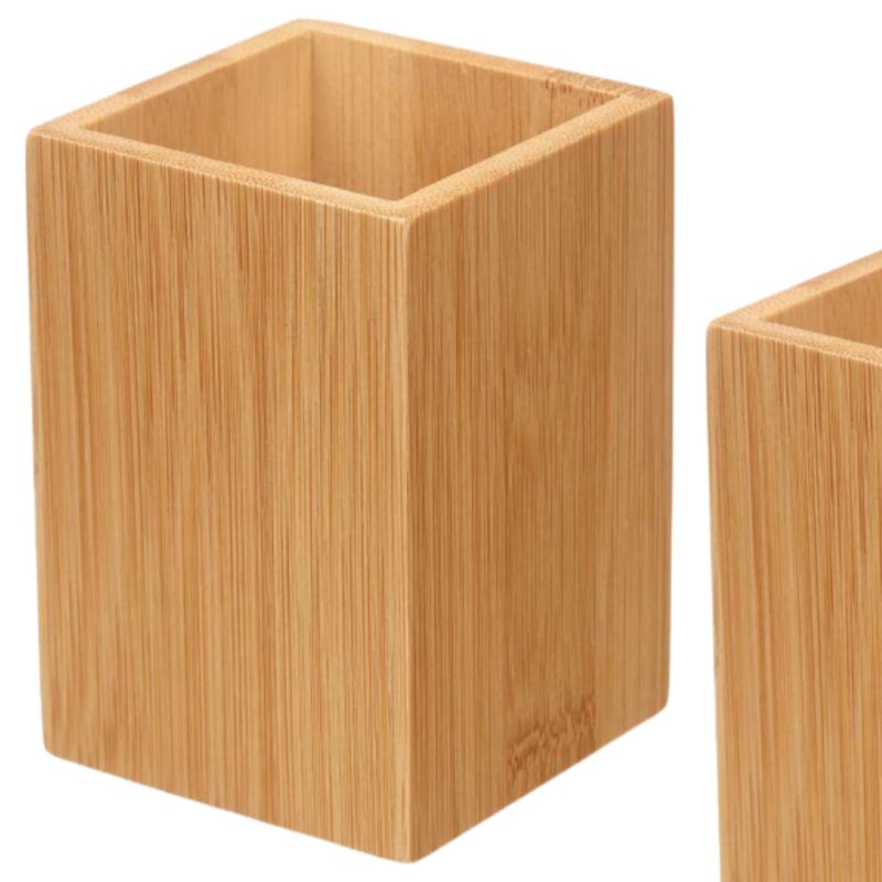 Bambus Tandbørsteholder 6,6x6,8x9,7 cm Brun