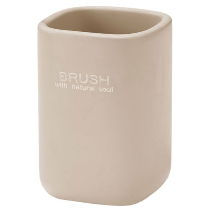 Tandbørsteholder Beige Plastik 7,4x7,4x11 cm