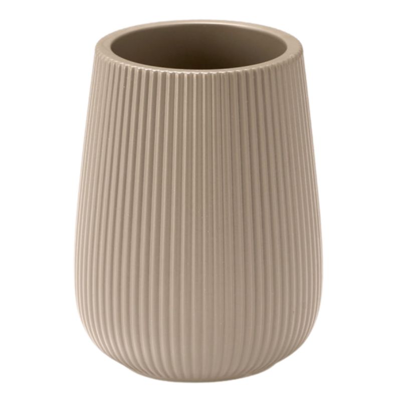 Tandbørsteholder Riflet 8x8x11 cm Beige