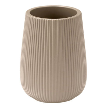 Tandbørsteholder Riflet 8x8x11 cm Beige