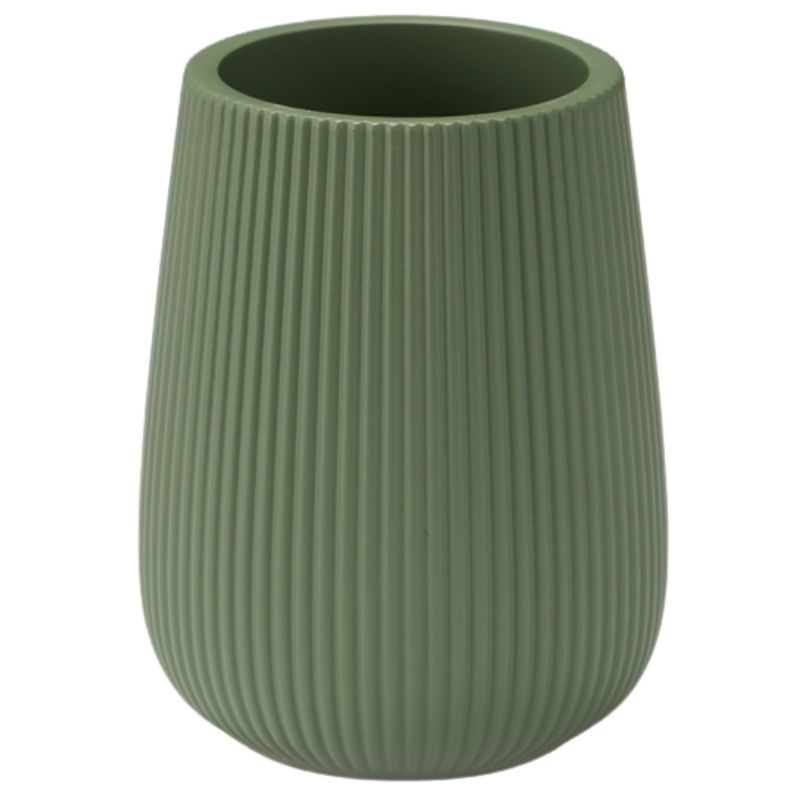 Tandbørsteholder Grøn Riflet 8x8x12 cm Plast
