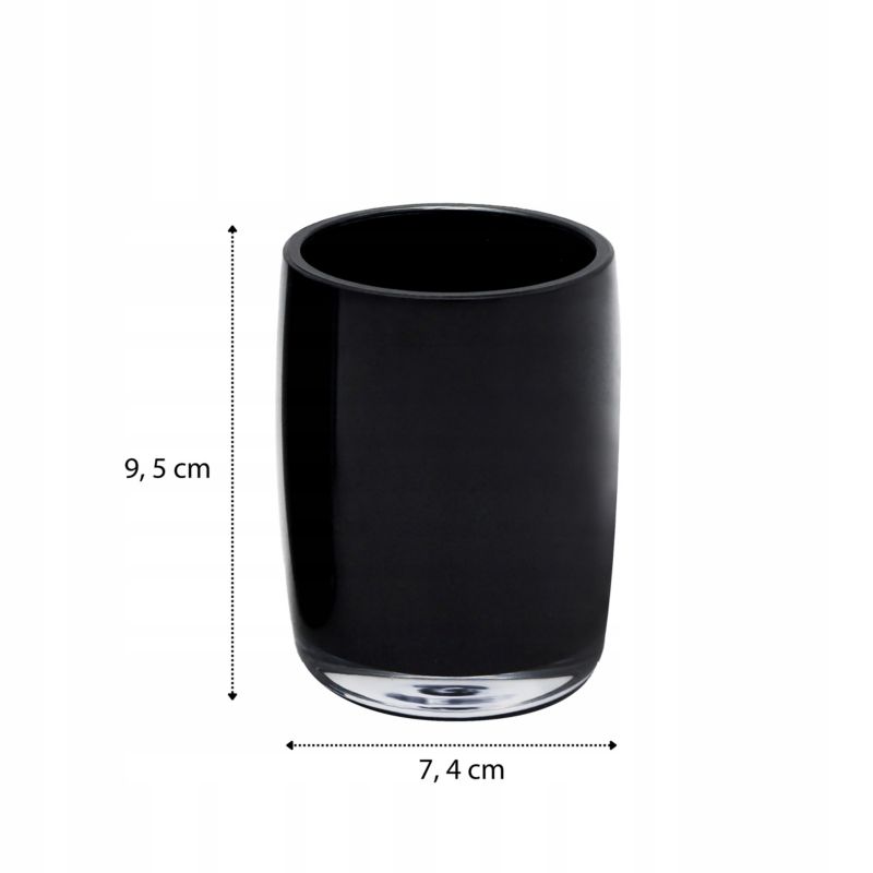 Tandbørsteholder Fritstående Sort Plast 7,4 x 7,4 x 9,5 cm