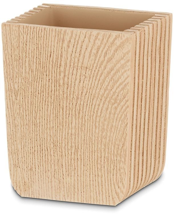 Tandbørsteholder Plast Brun Trælook 8x6x9,5 cm
