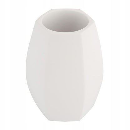 Tandbørsteholder Hvid Geometrisk Plast 7,8 x 7,8 x 11,2 cm