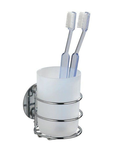 Tandbørsteholder Vægmonteret Turbo-Loc 9x7,5x14 cm Hvid/Sølv