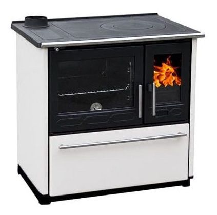 Brændekomfur GLAS 850 Venstre 8 kW Hvid