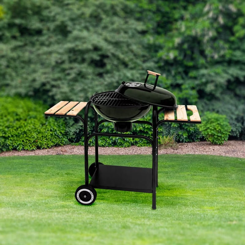 Kuglegrill 102x46 cm Sort Stål