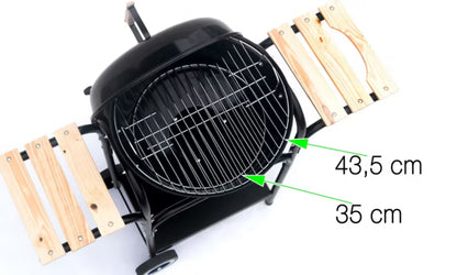 Kuglegrill 102x46 cm Sort Stål