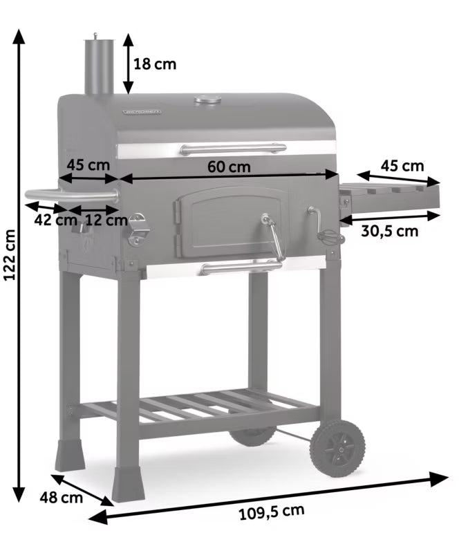 Kuglegrill 57x43 cm Koksgrå