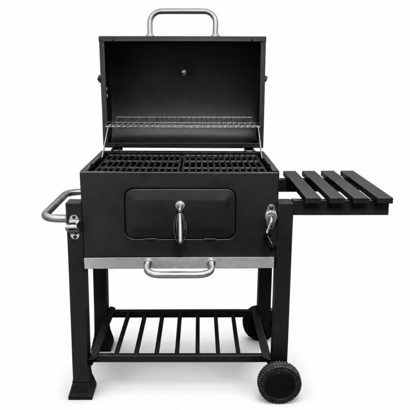 Kuglegrill Angular 113,5x50 cm Sort med Støbejernsrist