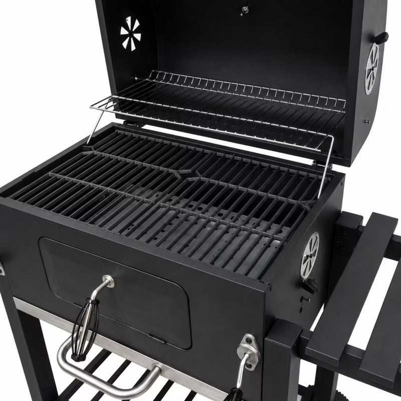 Kuglegrill Angular 113,5x50 cm Sort med Støbejernsrist