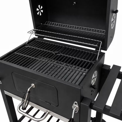 Kuglegrill Angular 113,5x50 cm Sort med Støbejernsrist