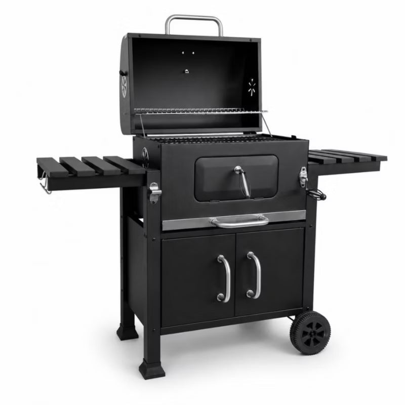 Kuglegrill Angular 138,5x50 cm Sort med Støbejernsrist