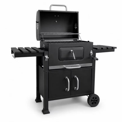Kuglegrill Angular 138,5x50 cm Sort med Støbejernsrist