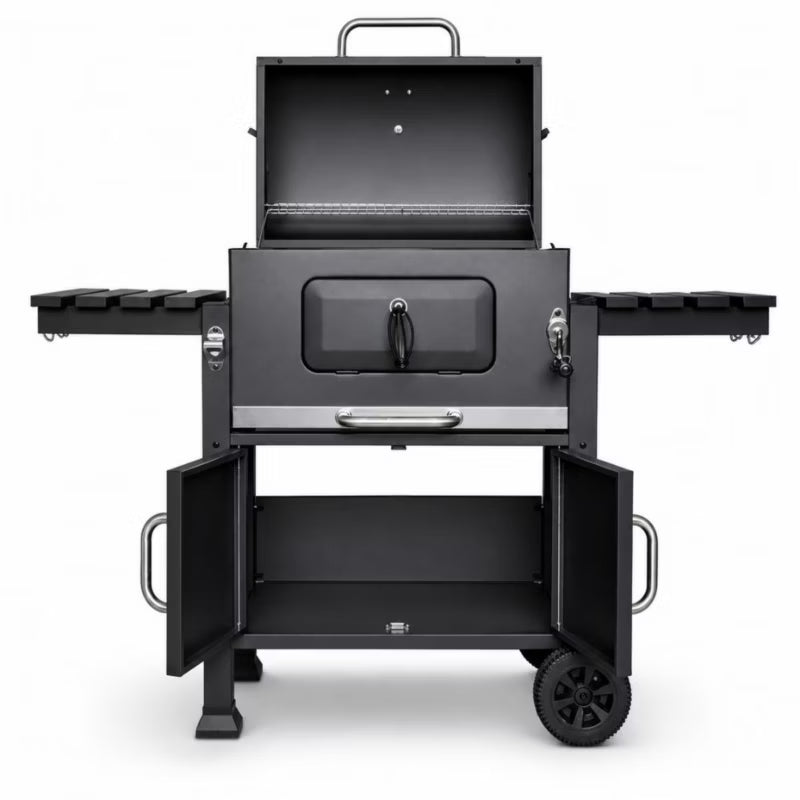 Kuglegrill Angular 138,5x50 cm Sort med Støbejernsrist