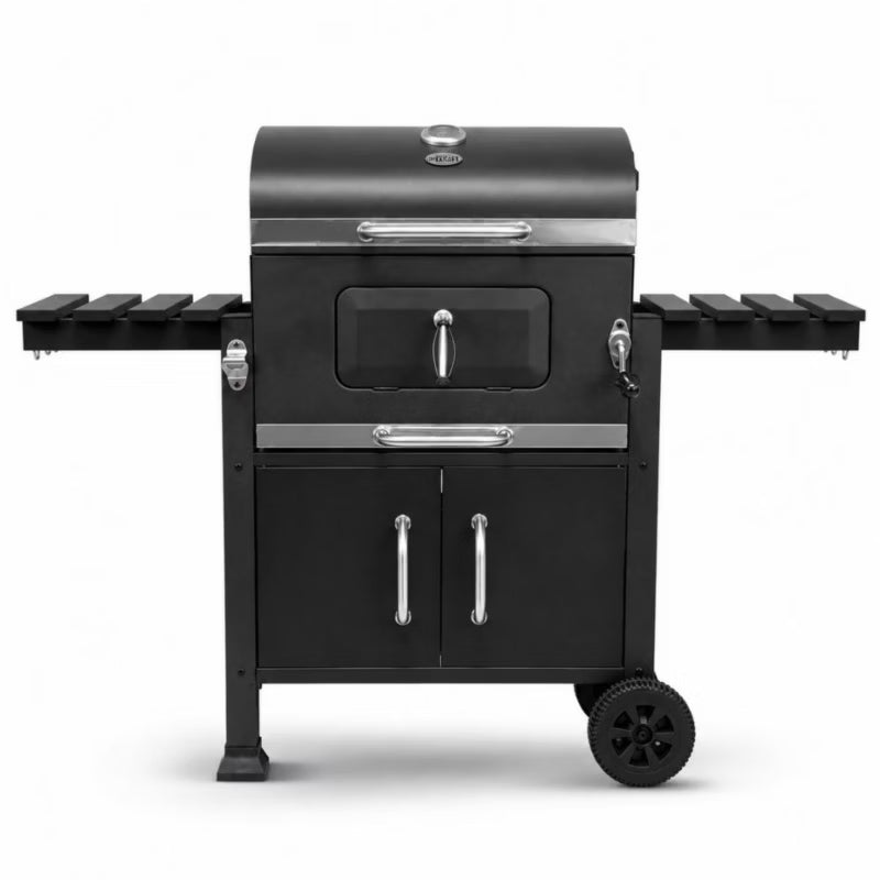 Kuglegrill Angular 138,5x50 cm Sort med Støbejernsrist