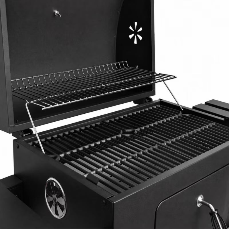 Kuglegrill Angular 138,5x50 cm Sort med Støbejernsrist